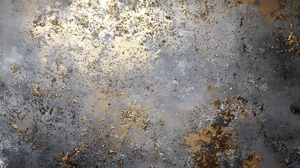 Poster - A textured abstract background featuring shades of gray, gold, and silver, ideal for design projects.