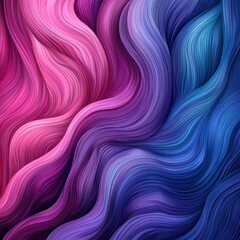 Canvas Print - The abstract design features flowing waves in shades of blue, pink, and purple.