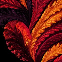 Canvas Print - With swirling colors and a vibrant design, this abstract heart radiates warmth and passion.