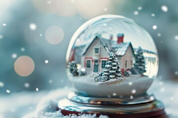 Wall Mural - Enchanting Winter Scene in Snow Globe