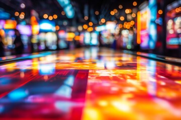 Poster - Vibrant Tech Showroom with Artificial Light Effects