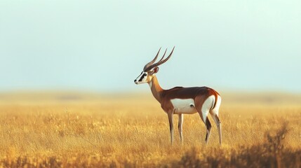 Canvas Print - Gazelle in Golden Grass