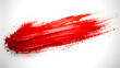 © CreativeEarth - Abstract red Brush Stroke with Ink Splashes Isolated on a White Background for a Minimalist Look