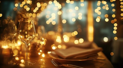 Sticker - A Romantic Table Setting with Warm Lights