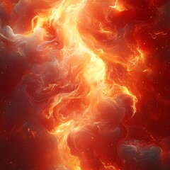 Wall Mural - Abstract Fiery Red Nebula Creating Striking Cosmic Flame Wallpaper