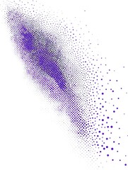 Poster - An abstract design featuring a gradient of purple dots scattered across a white background, creating a visually appealing and dynamic artistic effect.