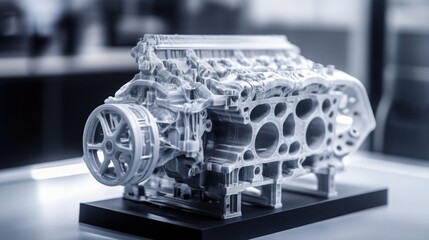 Wall Mural - 3D Printed Model of an Engine Block