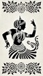 © buena17 - Graceful Indian Classical Dance Silhouette with Intricate Floral Decorative Borders