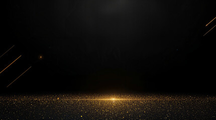 Wall Mural - black background with golden lines, an elegant and minimalist style, dark tones, high contrast, wide