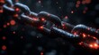 © weerayut - Glowing blockchain chain links with digital connections, dark background, futuristic lighting, 3D effect, technology concept