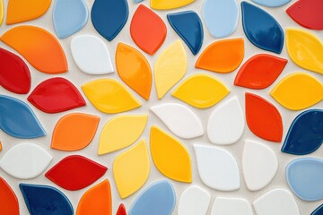 Poster - Vibrant Mosaic Design Featuring Intricate Mandala Patterns Created with Colorful Glass and Porcelain Tiles, Ideal for Artistic and Decorative Uses