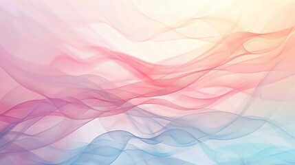 Wall Mural - a mesmerizing blend of pastel colors swirls in graceful waves, creating a soothing and tranquil visu