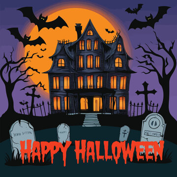 Happy Halloween typography T-shirt design for vector illustration apparel and clothing for man, woman and children