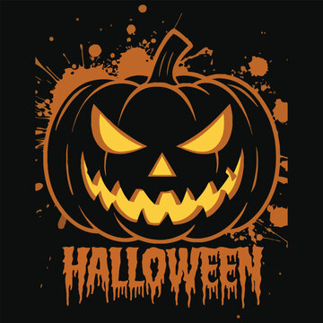 Happy Halloween typography T-shirt design for vector illustration apparel and clothing for man, woman and children