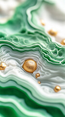 Poster - This artwork features a stunning marbled pattern in green and gold, showcasing rich textures and flowing lines