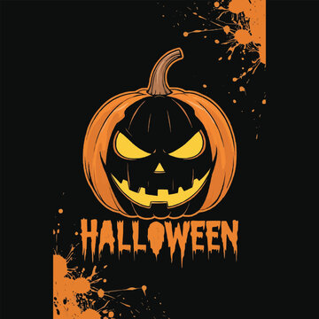 Happy Halloween typography T-shirt design for vector illustration apparel and clothing for man, woman and children