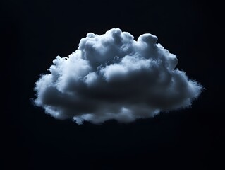 Wall Mural - Single dark cumulus cloud isolated on black background