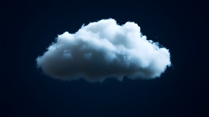 Wall Mural - Single small cloud isolated on black background