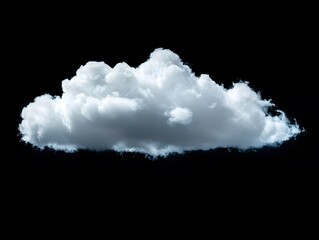 Wall Mural - Single small cloud isolated on black background