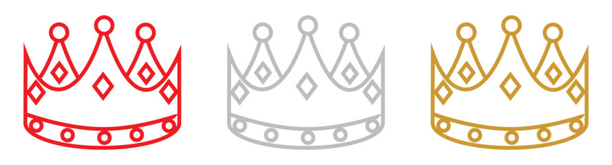 Crown icons set. Crown symbol...
