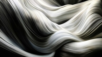 Poster - Abstract Flowing Lines in Black and White Creating a Smooth and Elegant Pattern for Backgrounds or Artistic Designs