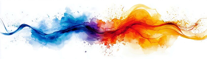 Poster - Vibrant Abstract Background with Flowing Lines in Blue, Orange, and Red Tones for Creative Design and Artistic Projects