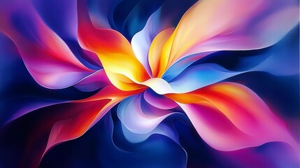 Poster - Vibrant Abstract Art with Flowing Colors in Swirls of Blue, Pink, Yellow, and Orange Creating a Dynamic Visual Experience for Artistic Backgrounds