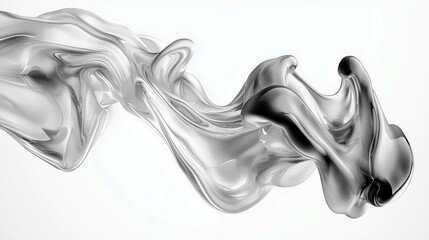 Poster - Ethereal Flow of Abstract Shapes in Clear and Dark Color Palette Capturing Dynamic Movement and Fluidity in Modern Art Expression
