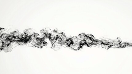 Poster - Abstract Black Smoke Wave on a Light Background Creating a Mysterious and Ethereal Atmosphere for Artistic and Commercial Projects