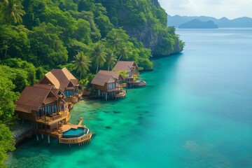 Luxury overwater bungalows providing tranquil escape in tropical paradise