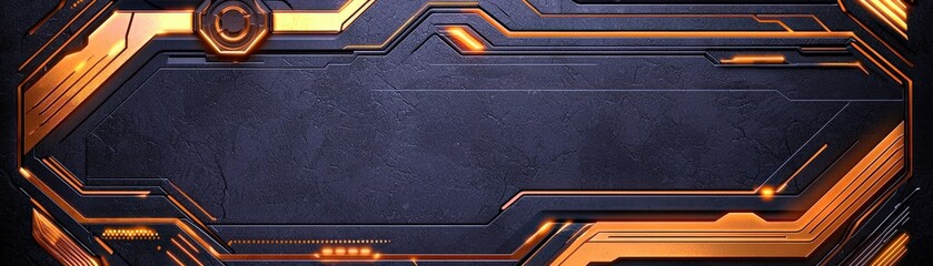 Poster - Futuristic Digital Background Featuring Bright Orange and Dark Textures for Technology and Science Fiction Themes, Ideal for Creative Projects and Presentations