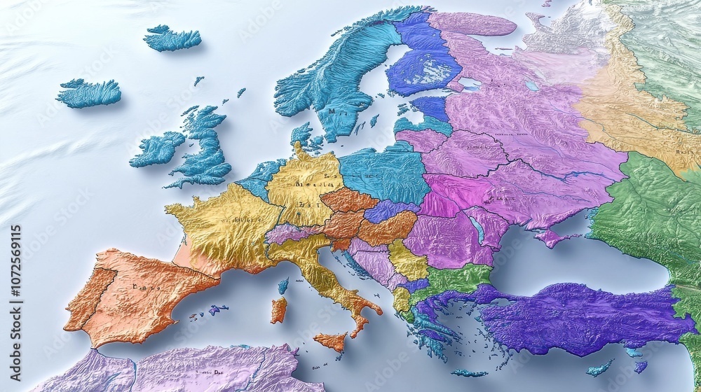 Mahor European Rivers Map Europe map with political divisions and major rivers Stock Illustration ...
