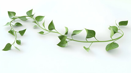 Wall Mural - a green vine with leaves, isolated on a white background.