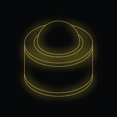 Poster - Abstract glowing neon cylinder shape on a black background