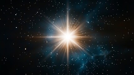 dark night sky background with christmas star