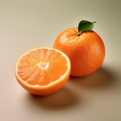 Mandarin orange, isolated on a pastel