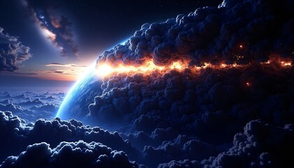 Wall Mural - Cosmic Peace Meets Fiery Chaos
