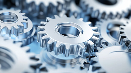 Poster - Interconnected gears showcase the harmony of mechanics and technology with their intricate design and function
