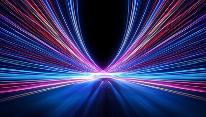 Wall Mural - abstract neon light streaks lines motion background