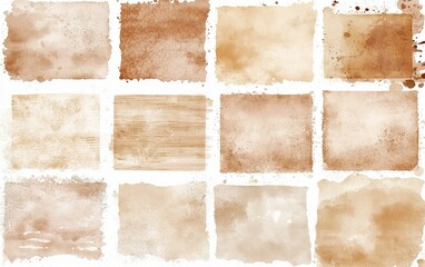 Poster - Abstract textured backgrounds featuring varying shades of brown and beige in a grid layout suitable for design projects