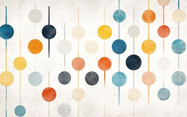 Poster - Colorful circular patterns create an abstract art installation showcasing vibrant hues and geometric design on a textured background