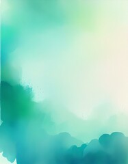 Wall Mural - Abstract watercolor background in shades of blue and green.