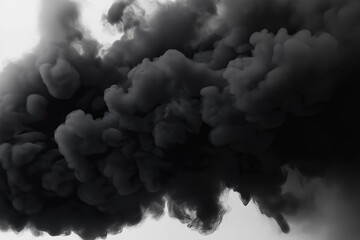Aufkleber - Abstract black smoke. Dark wispy clouds of fume. Cloud with copy space for design, graphic, digital, video art. Gray steam texture, pattern. Smoke effect, flowing, swirl abstract. Mystery, illusion,