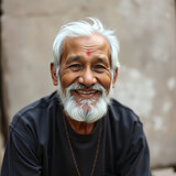 Portrait of happy indian eldery man