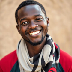 Portrait of happy african young man