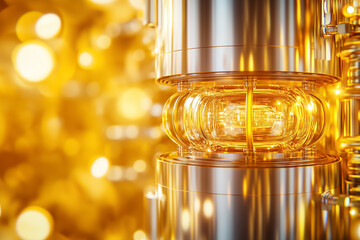 Poster - A glowing quantum computing component highlights cutting-edge tech at an engineering showcase