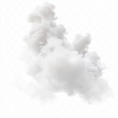 Aufkleber - White smoke cloud on transparent background. Abstract design element, perfect for overlay on, video, graphic design. Create atmosphere, add depth, texture to art project. Perfect for smoke effect,