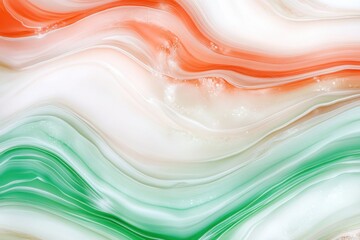 Poster - A Mesmerizing Dance of Jade Green and Blush Red, Swirling in an Abstract Harmony of Color