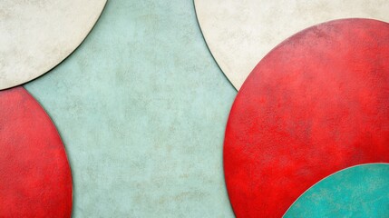 Aufkleber - Vibrant Cherry Red and Teal Green in an Abstract Design That Sparks Creativity and Energy