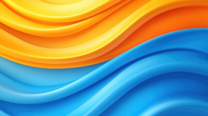 Poster - Dynamic Swirls of Cobalt Blue and Tangerine Orange Create a Vibrant Abstract Background Texture